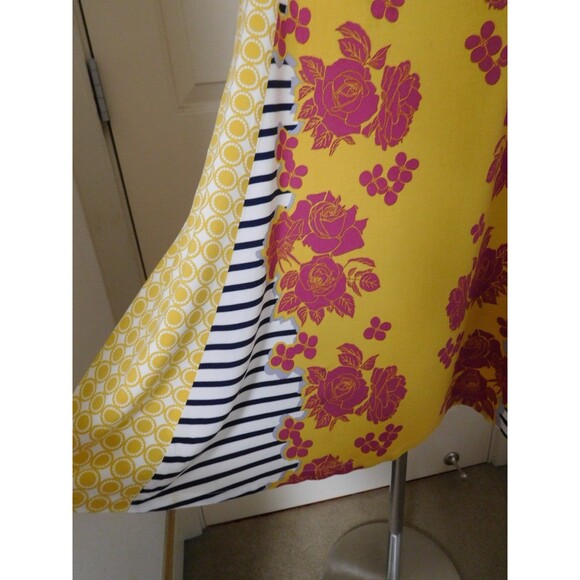Darling Wmn's MATILDA JANE "Golden Key" A-Line Floral/Geo/Striped Shift Dress M - Picture 4 of 12